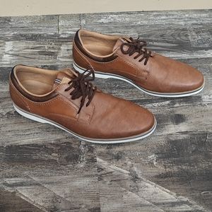 Aldo Flex Men's 10.5 Rubber Sole Oxford Tan Leather Shoes